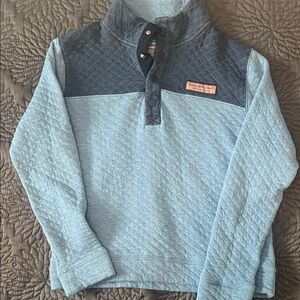 Vineyard Vines Two-Tone Blue Kids Pullover
